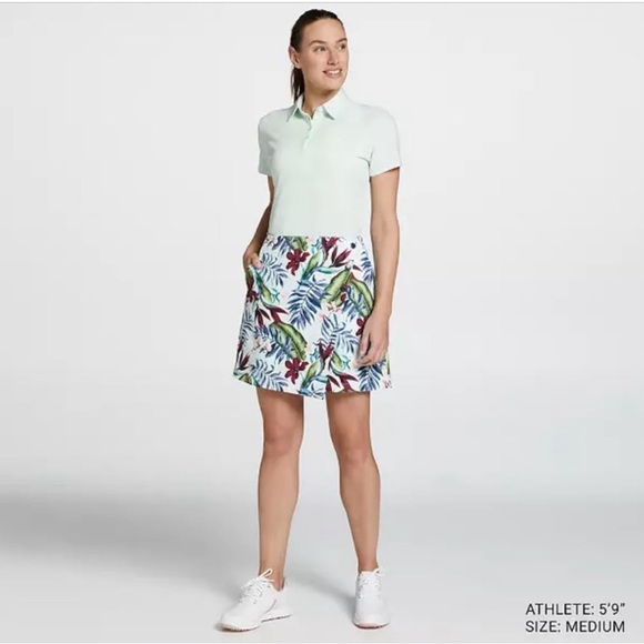 NWT Lady Hagen Women's 16" Palm Print Overlap Golf Skort - Picture 6 of 9